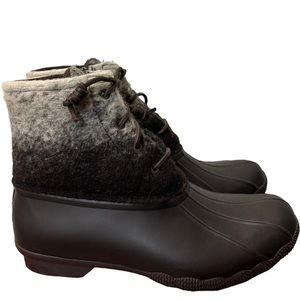 Sperry Black and Gray Lace Up Boots